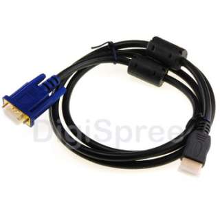 Gold HDMI Male to VGA HD 15 Male Cable 5ft 5 feet  