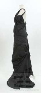 All Saints Spitalfields Dark Grey Cotton Drape Dress One Size  