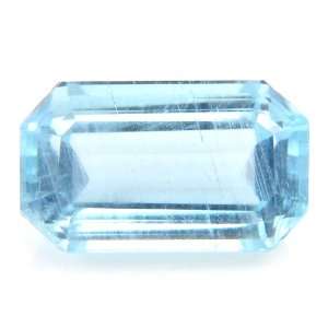  Natural Light Blue Aquamarine Loose Gemstone Emerald Cut 6 