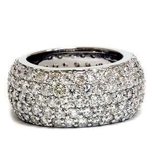  5.71CT Pave Diamond Eternity Wedding Anniversary Ring 