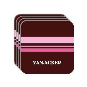 Personal Name Gift   VAN ACKER Set of 4 Mini Mousepad Coasters (pink 