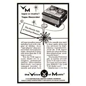   Print Ad 1956 VM Tape O Matic Tape Recorder Voice of Music VM Books
