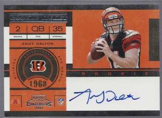 2011 Playoff Contenders Rookie Ticket AUTO ON CARD ANDY DALTON RC AUTO 