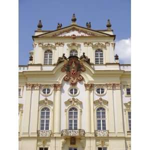The Rococo Facade of the Archbishops Palace, Prague, Czech Republic 