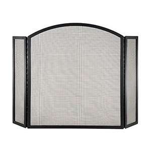   Arched Front Fireplace Screen in Black   X800222,: Home & Kitchen
