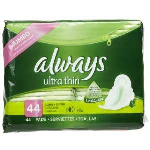  Always Ultra Thin Super Pads with Wings Unscented 44 ct 