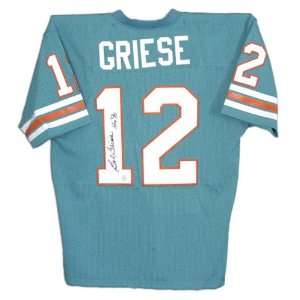  Bob Griese Autographed Custom Throw Back Jersey with Hall 