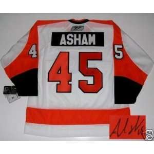  Aaron Asham Philly Flyers Signed Winter Classic Jersey 