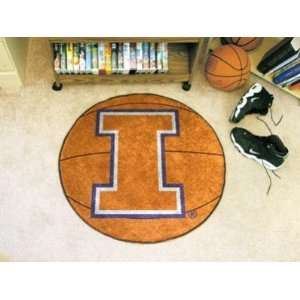  Illinois Fighting Illini Basketball Shaped Area Rug 