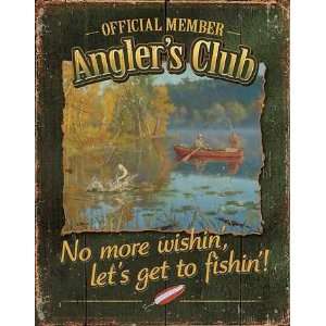  Anglers Club Tin Sign Patio, Lawn & Garden
