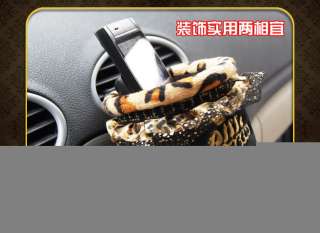 Leopard Grain Auto Car Plush Air Outlet Drink Holder 22  