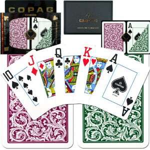   CopagT Poker Size JUMBO Index   Green*Burgundy Setup: Everything Else