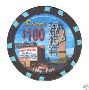 Sands Casino Las Vegas Rat Pack $100 Chip Sinatra  