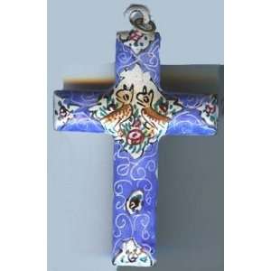  1441 Persian Hand Painted Armenian Christian Cross Mina 