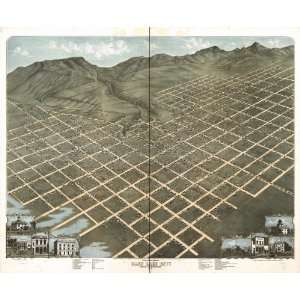  Historic Panoramic Map Birds eye view of Salt Lake City, Utah 