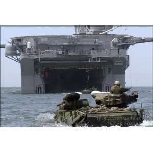  Marines Approach USS Bonhomme Richard, Amphibious Assault 