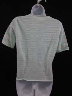 AMINA RUBINACCI Blue Striped Short Sleeve Shirt Size 44  