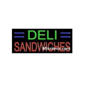  Neon Sign, Deli Sandwiches Sign, Blue, Green and Red 