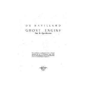   Ghost Aircraft Engine Specification Manual: De Havilland Ghost: Books