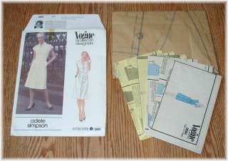 Vogue Suede Leather Dress Sewing Pattern UNCUT 16  