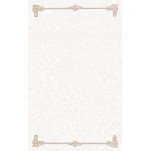  Tan 8 1/2 x 14 Menu Paper   Scroll Border   100/Pack 