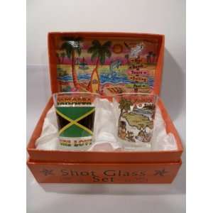  Jamaica Beach & Surf Boxed Shot Glass Set (Set of 2 