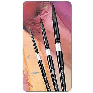   Basic Brush Set of 3   Silk Painting/Watercolor   Short Handles Arts
