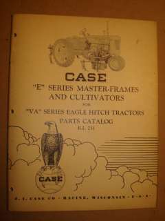 1949 CASE VA TRACTOR CULTIVATOR PARTS CATALOG  