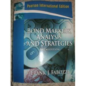  Bond Markets, Analysis and Strategies ( 6th International 
