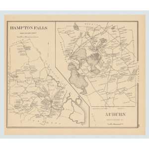 Original 1892 Antique Map Bundle of 4~ Hampton Falls, Auburn,Raymond 