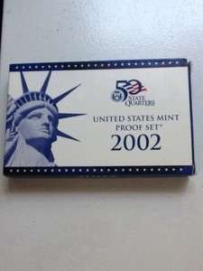 United States Mint Proof Set 2002 S   10 Coins  