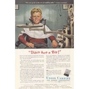    Print Ad: 1949 Union Carbide: Dentist: Union Carbide: Books
