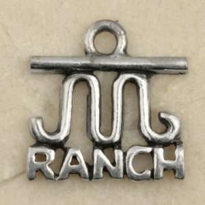  RANCH M BRAND Sterling Silver Plated Pewter Charm: Home 