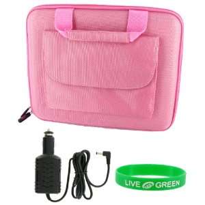   Netbook Cube Carrying Case with 12v Car Charger   Pink Electronics