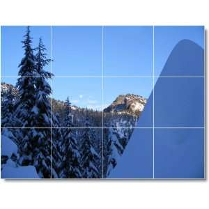 Winter Scene Ceramic Tile Mural W106  12.75x17 using (12) 4.25x4.25 