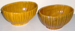 Lot of 2 Gold Speckle Oval Vintage Haeger Pottery USA Flower Bowl Pot 