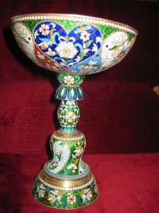 Antique Silver Gilt Enamel Faberge Replica Dish  