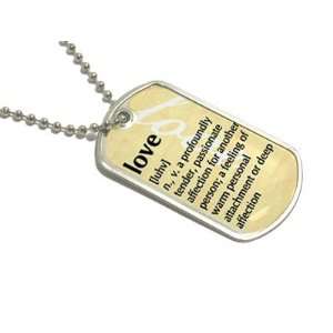  Love Definition   Military Dog Tag Keychain: Automotive
