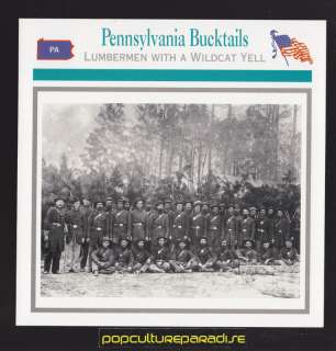   BUCKTAILS Lumbermen 149th Penn. Union Army U.S. CIVIL WAR CARD  