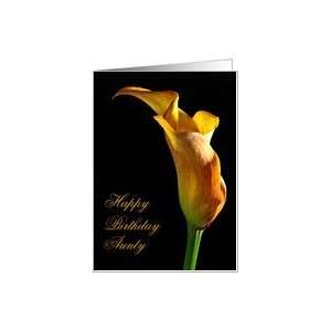  For aunty, a birthday card with an Arum Lily Card: Health 