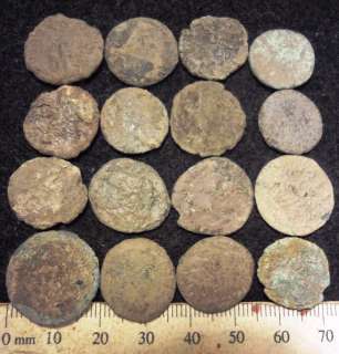 Lot of 16 Mid Sized Uncleaned Roman Coins AE3    17 21mm; 34.9grams 
