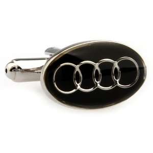  Black and Silver Audi Automobile Car Logo Cufflinks Cuff 