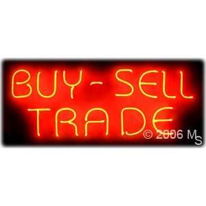 Neon Sign   Buy Sell Trade   Large 13 x 32  Grocery 