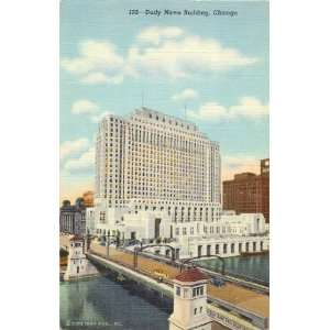  1940s Vintage Postcard Daily News Building   Chicago 