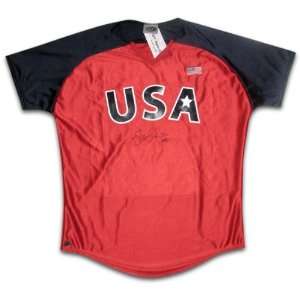  Jennie Finch Team USA Autographed Red Jersey: Sports 
