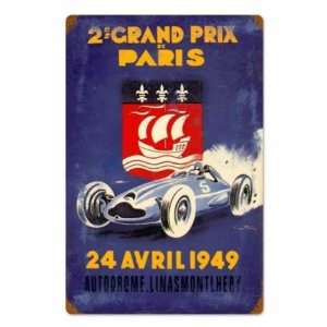   Prix Vintage Metal Sign Car Auto Race 16 X 24 Not Tin