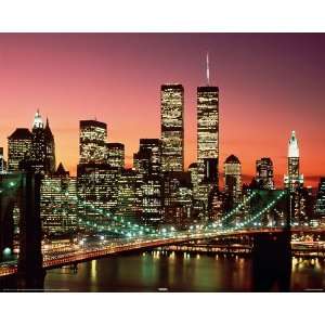  LAMINATED New York City Red Sky 20 x 16 (50 x 40cm) MINI 