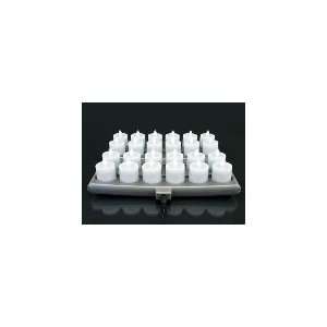   Platinum Flameless Candle Set w/ 24 Amber Candle & 2 Charging Tray