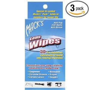  Macks Ear Care Lens Wipes Cleaning Towelettes, 30 Count (Pack 