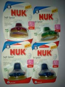 NUK Replacement Spouts Latex 3 Colors BPA Free for NUK Learner Sippy 
